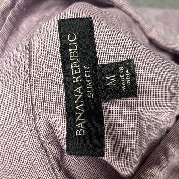 Banana Republic Shirt Mens Medium Purple Chambray‎ Slim Fit Button Down - Picture 6 of 7